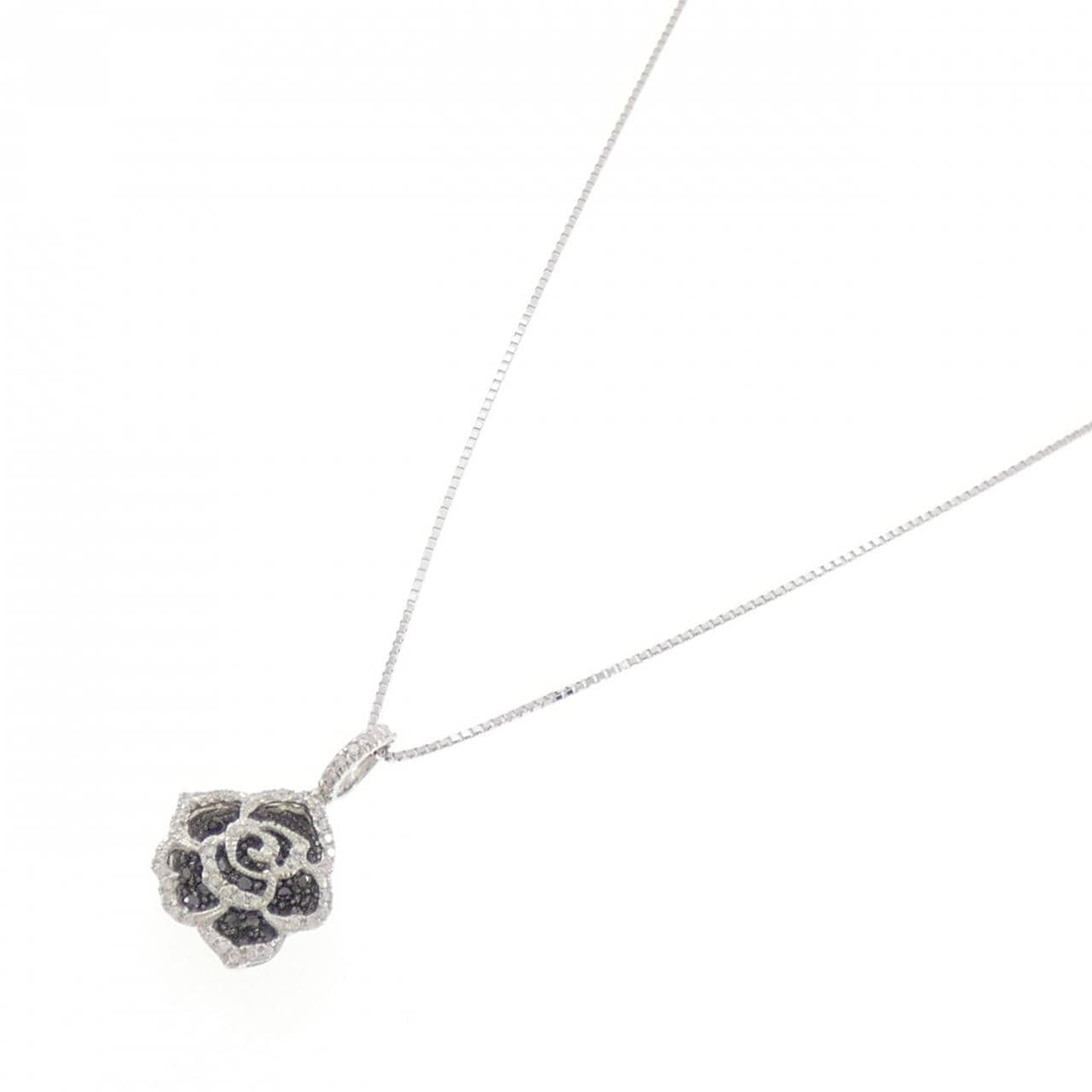 K18WG/K18BG ローズ ダイヤモンド ネックレス 0.50CT