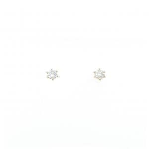 K18YG ソリティア ダイヤモンド ピアス 0.24CT