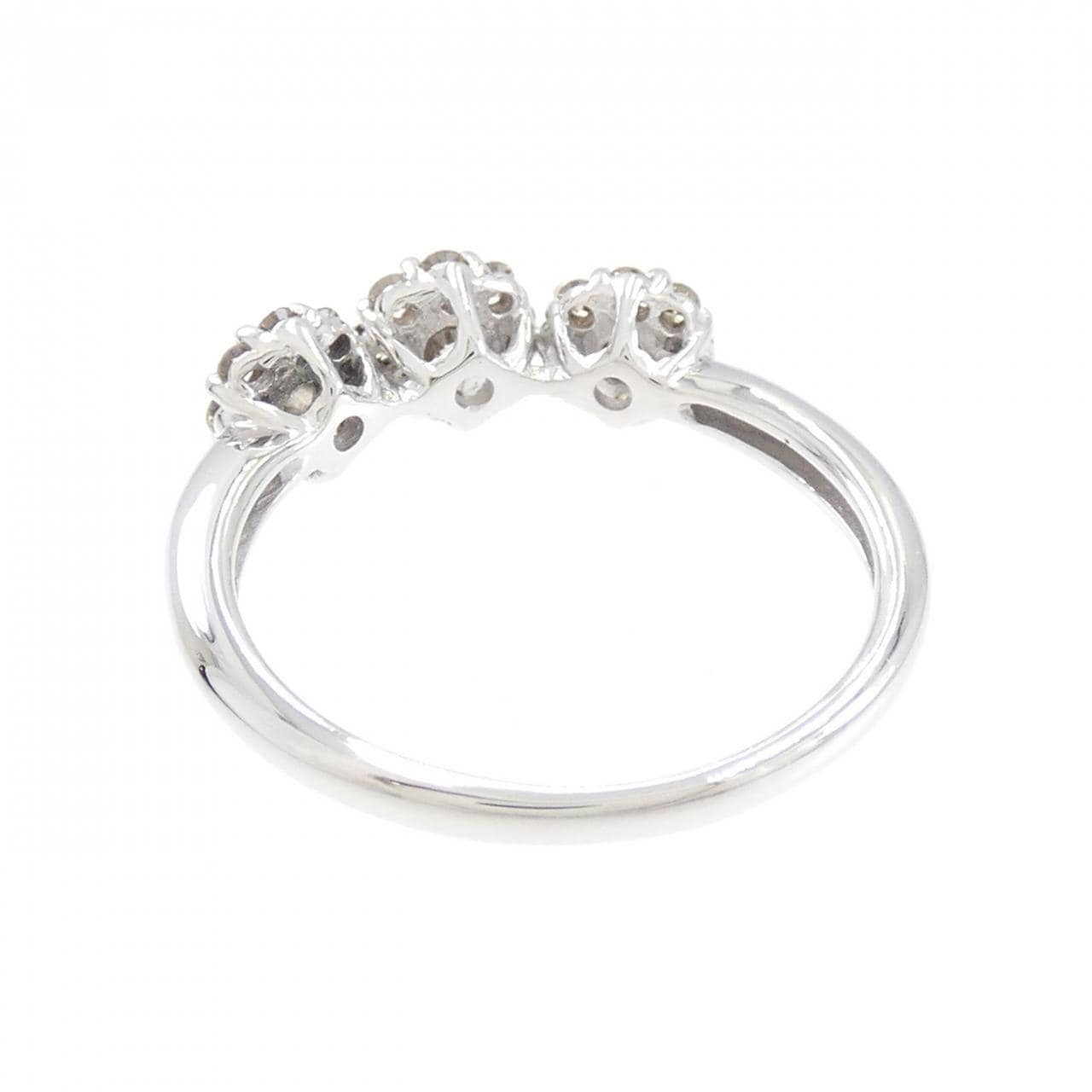 K18WG フラワー ダイヤモンド リング 0.56CT