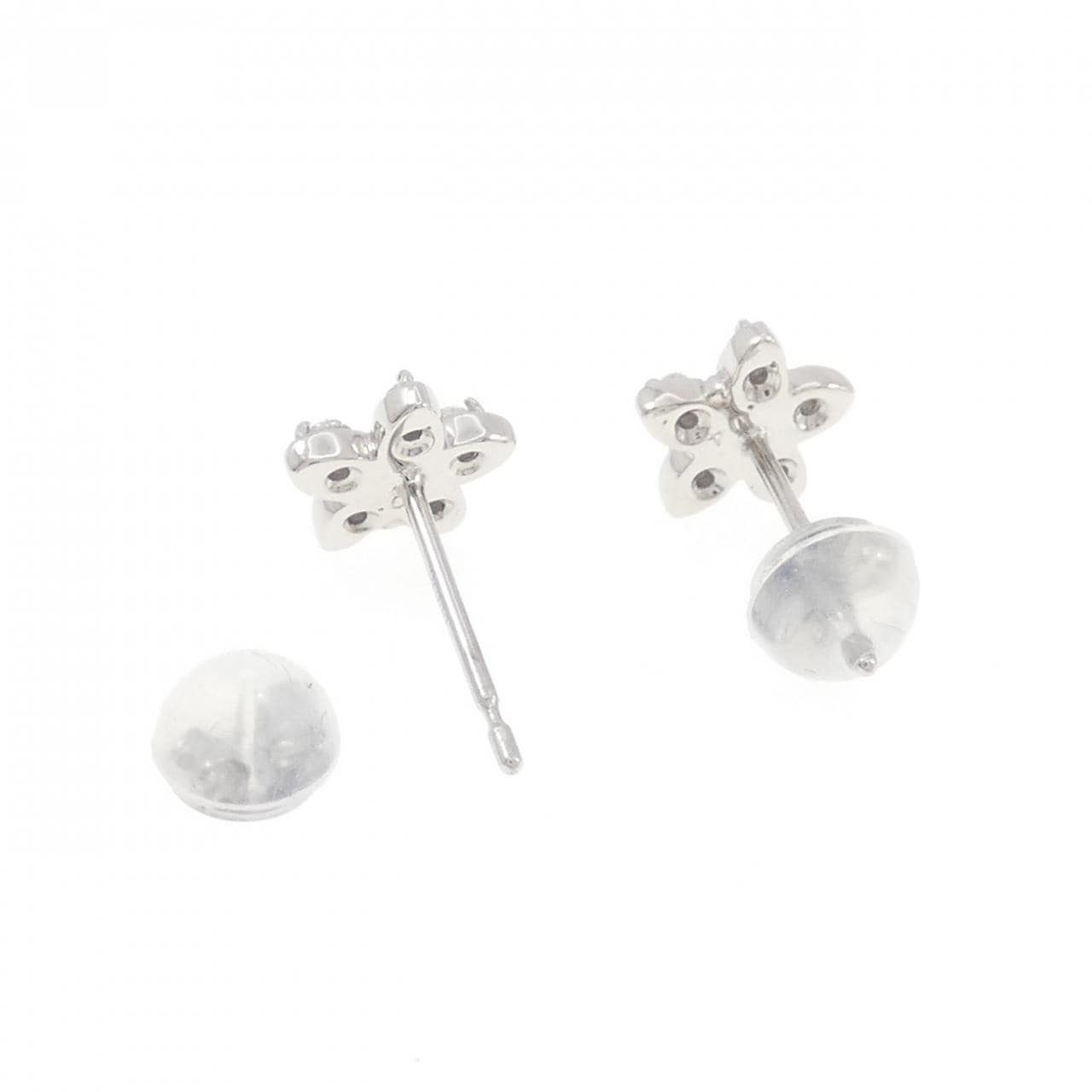 PT900 フラワー ダイヤモンド ピアス 0.08CT