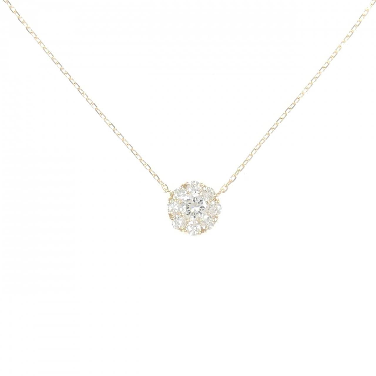 【リメイク】K10YG フラワー ダイヤモンド ネックレス 0.30CT