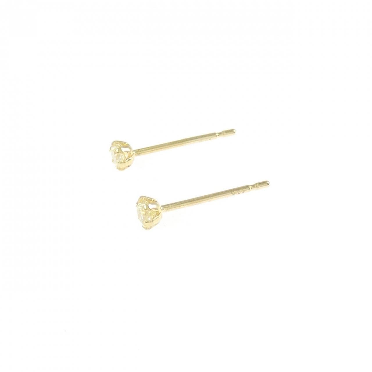 K18YG ソリティア ダイヤモンド ピアス 0.10CT