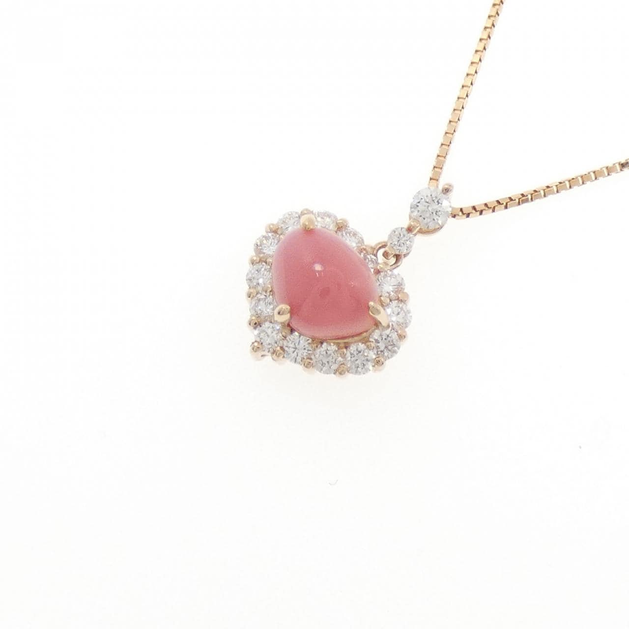 K18PG ハート コンクパール ネックレス 1.51CT