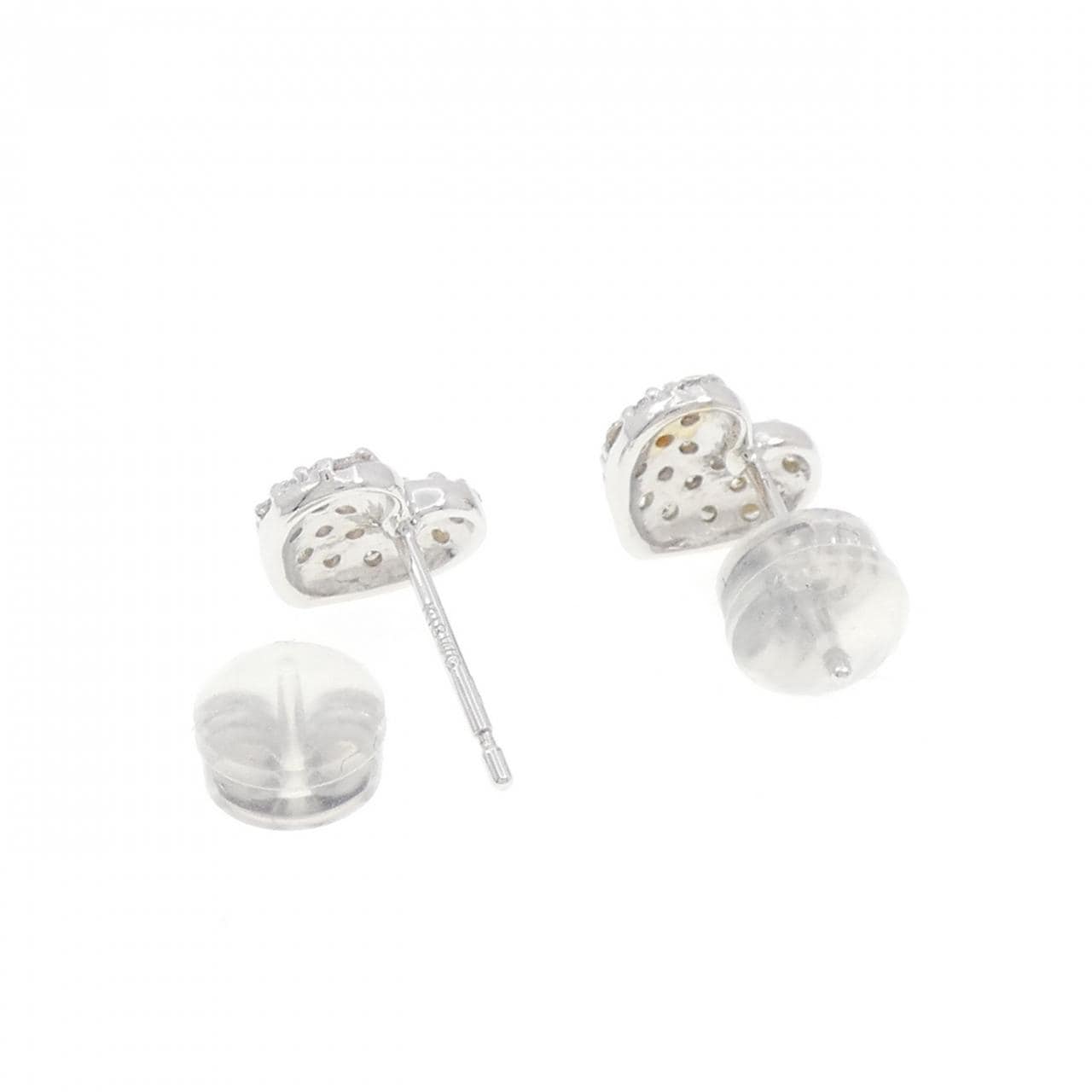 K18WG パヴェ ハート ダイヤモンド ピアス 0.30CT