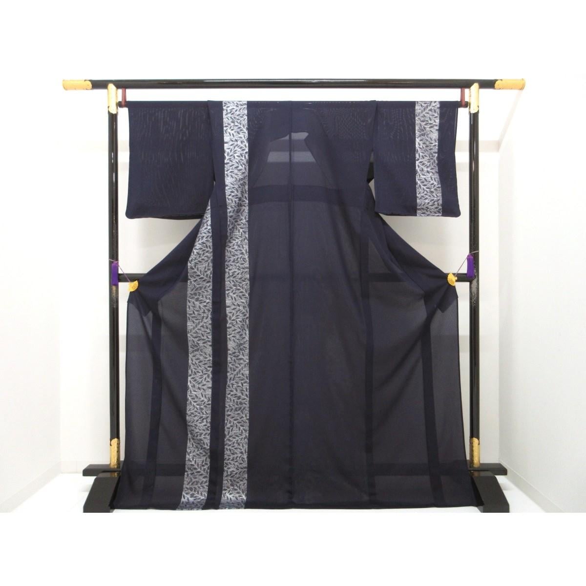 【未使用品】単衣　駒絽訪問着　銀彩加工