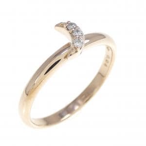 K18PG ムーン ダイヤモンド リング 0.04CT