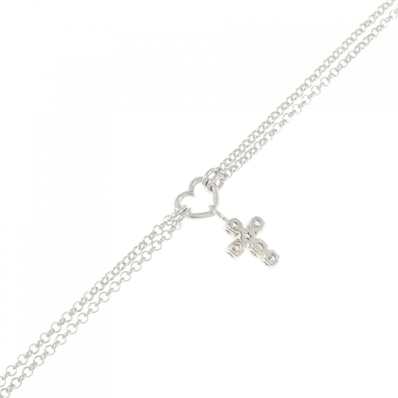 ポンテヴェキオ ハート×クロス ダイヤモンド ブレスレット 0.12CT
