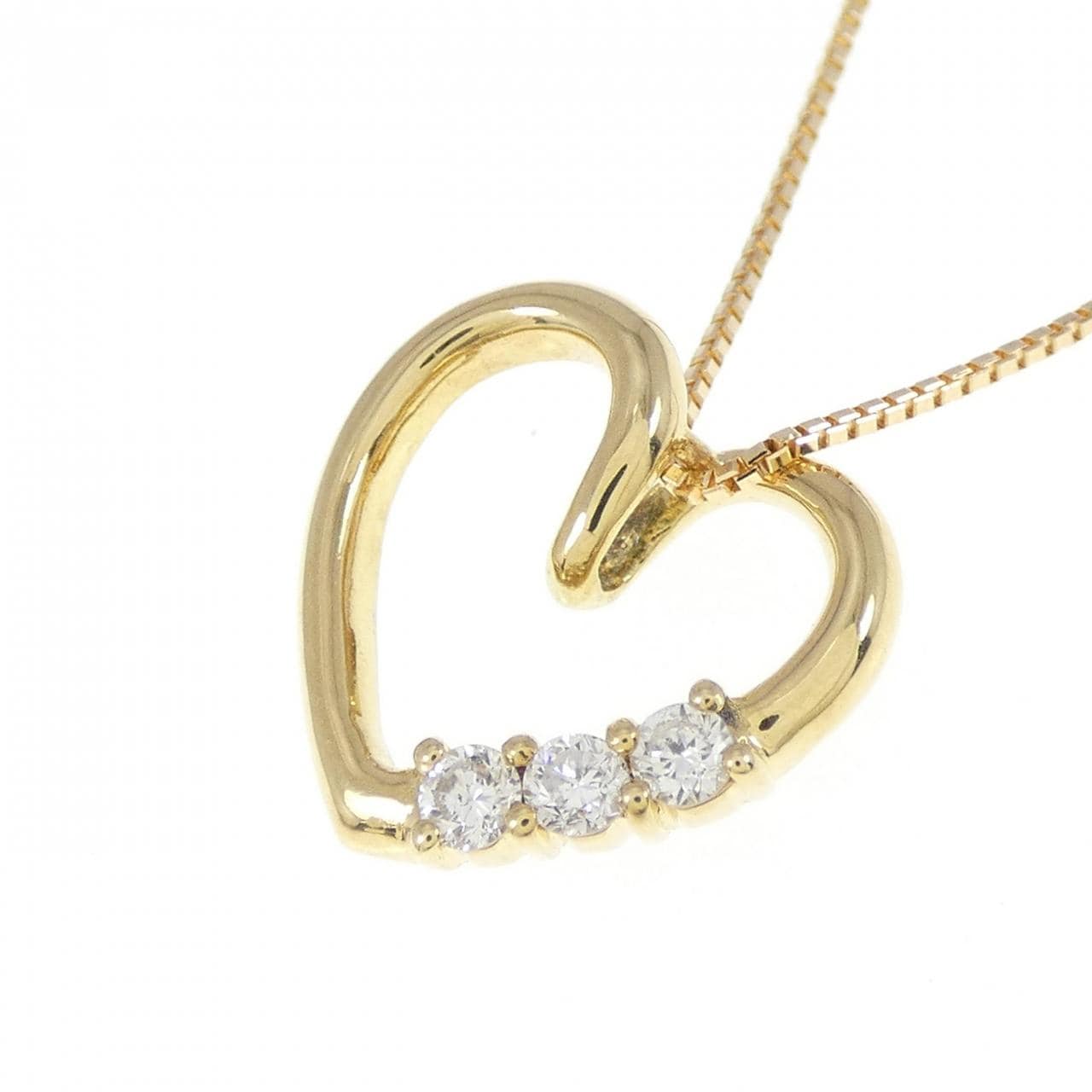 K18YG heart Diamond necklace 0.13CT