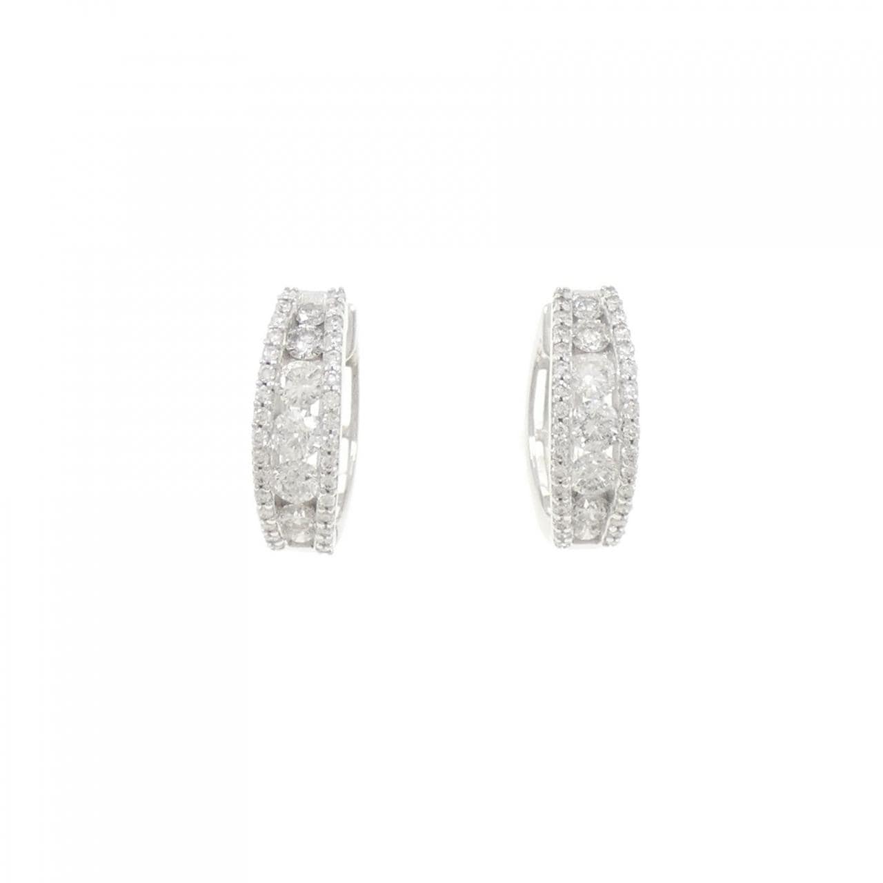 [新品] K18WG鑽石耳環 1.04CT