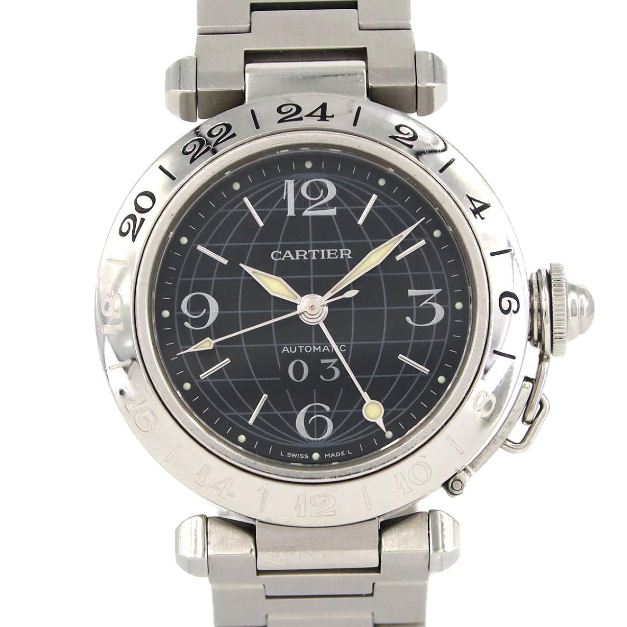 【ノーメンテナンス還元価格】カルティエ パシャC GMTグランデデイト W31049M7 SS 自動巻