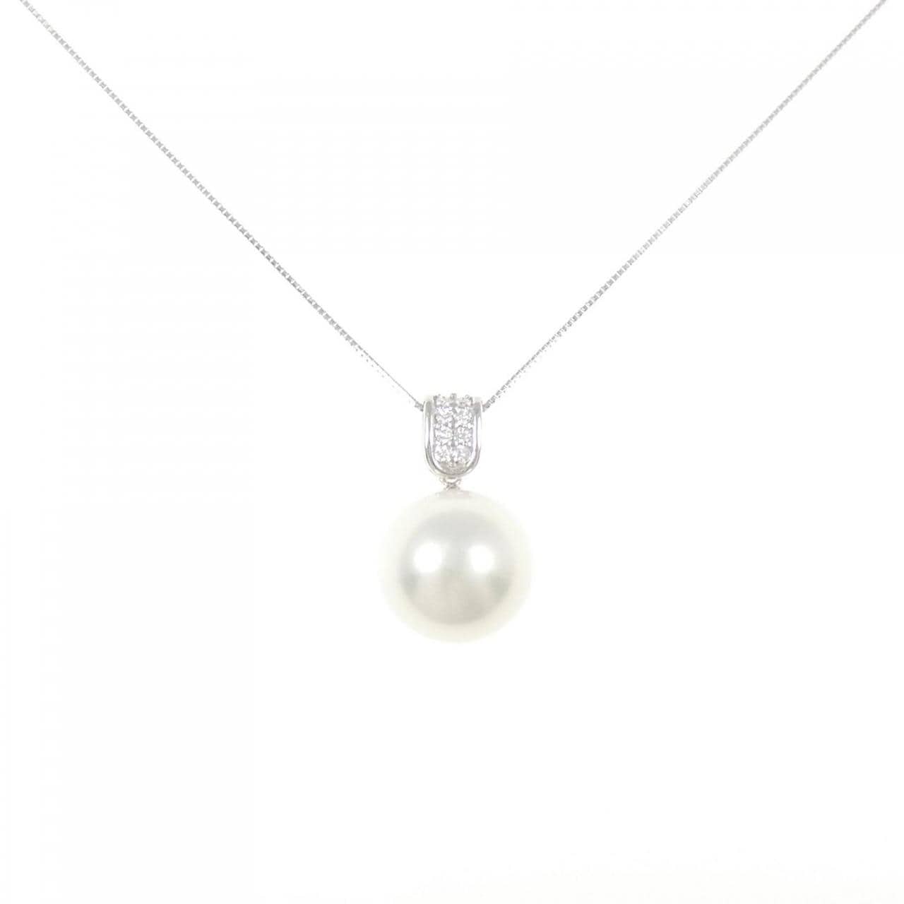 K18WG 白蝶パール ネックレス