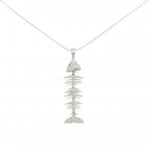 18KWG/K18WG フィッシュ ガーネット ネックレス 0.018CT