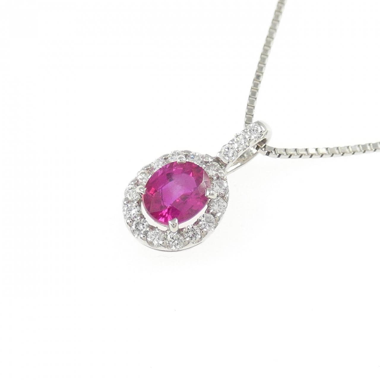 PT900/PT850 ルビー ネックレス 0.492CT