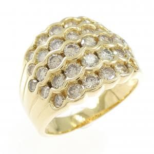 K18YG ダイヤモンド リング 2.07CT