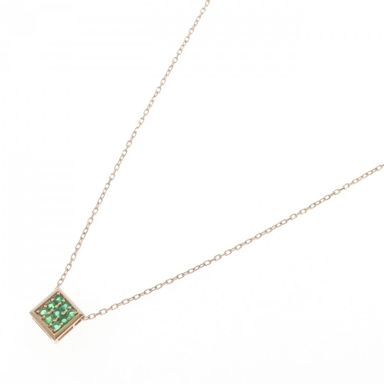 K18PG エメラルド ネックレス 0.10CT