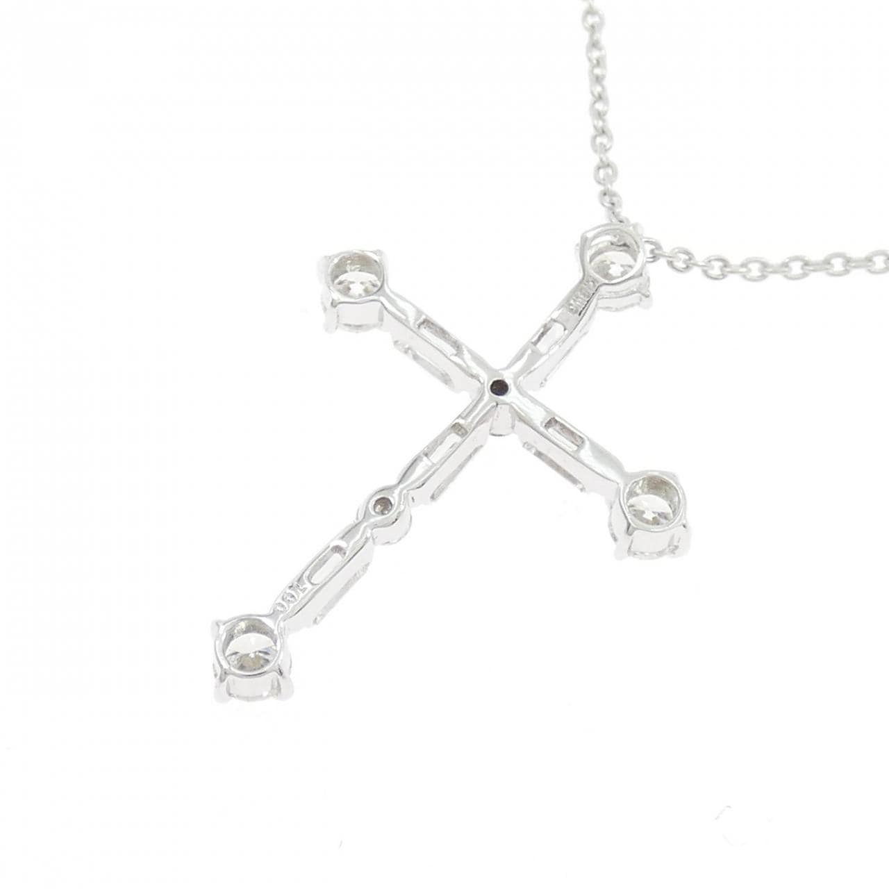 K18WG クロス ダイヤモンド ネックレス 1.00CT