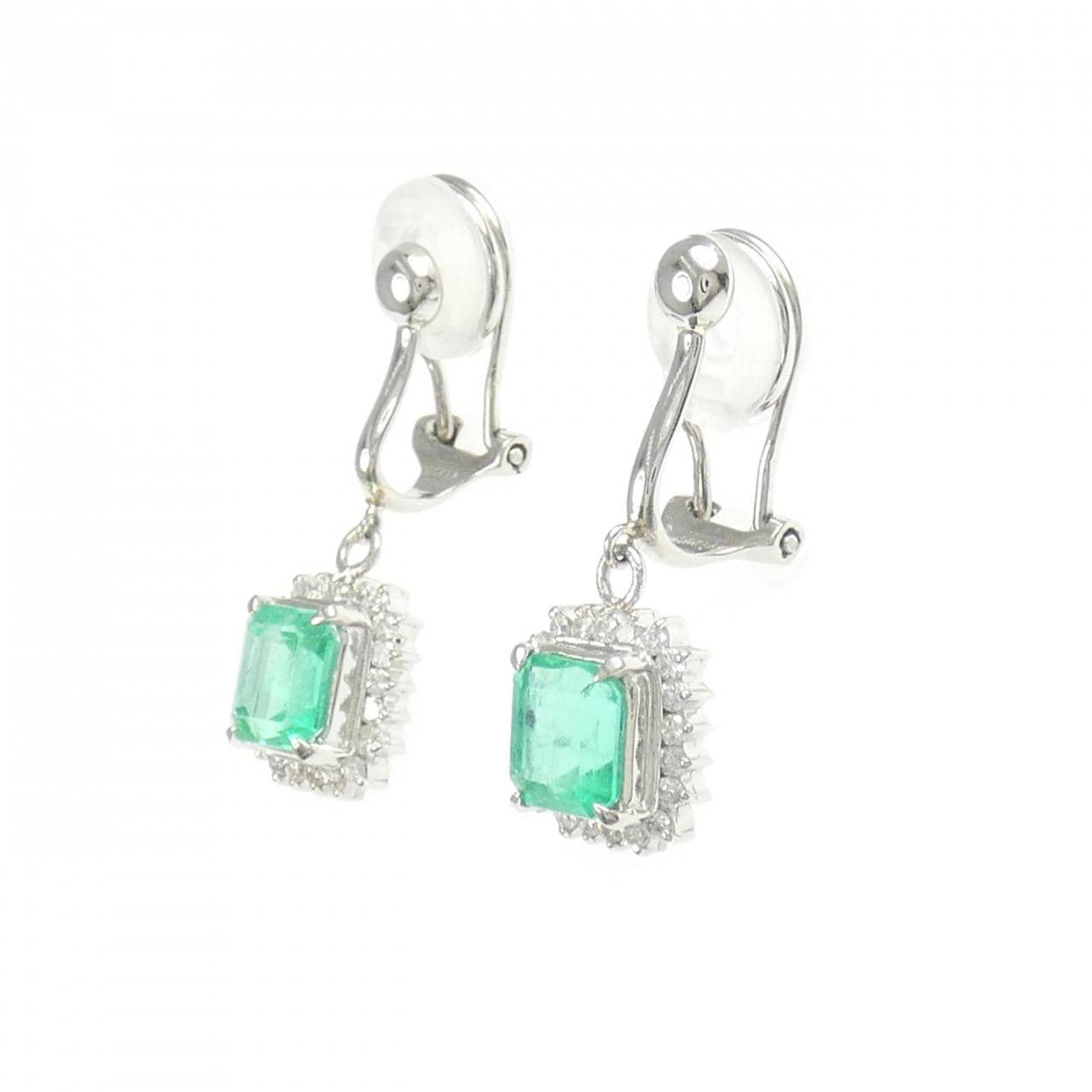 PT900 エメラルド イヤリング 2.13CT