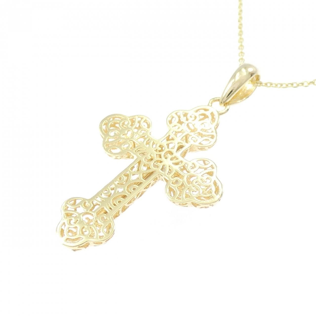 K18YG/K18WG クロス ネックレス