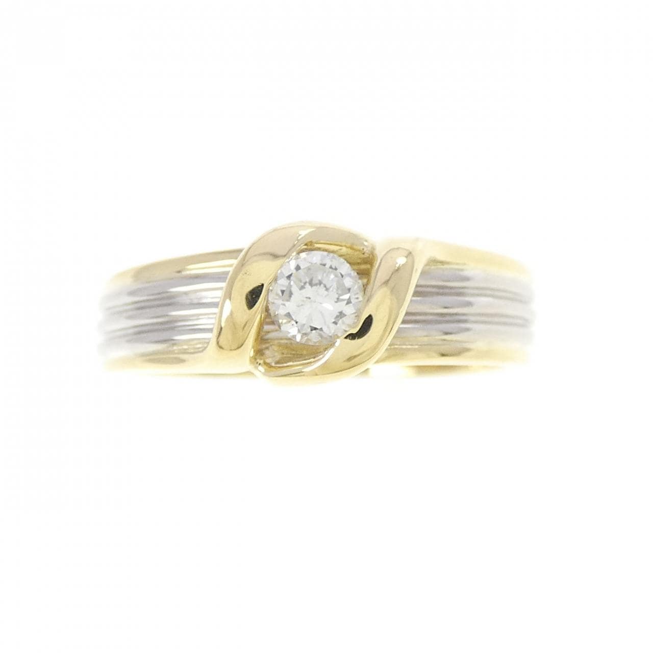 K18YG/PT900 ダイヤモンド リング 0.185CT