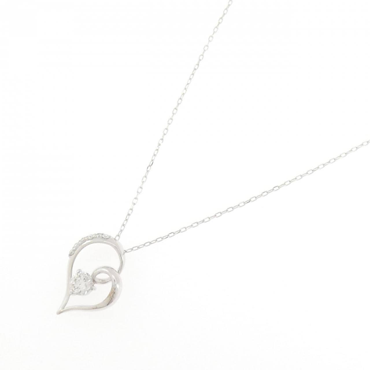 K18WG ハート ダイヤモンド ネックレス 0.449CT