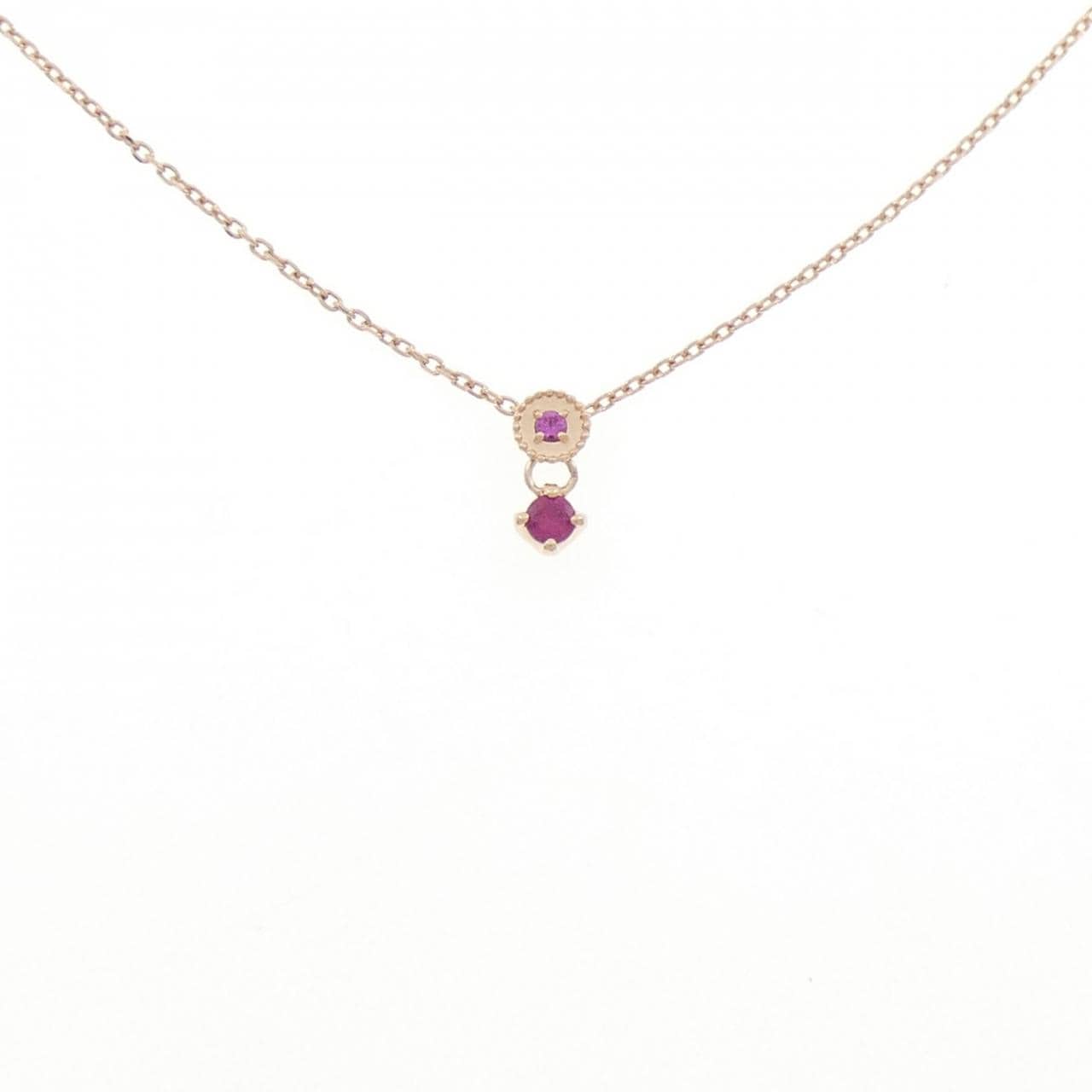 K10PG ルビー ネックレス