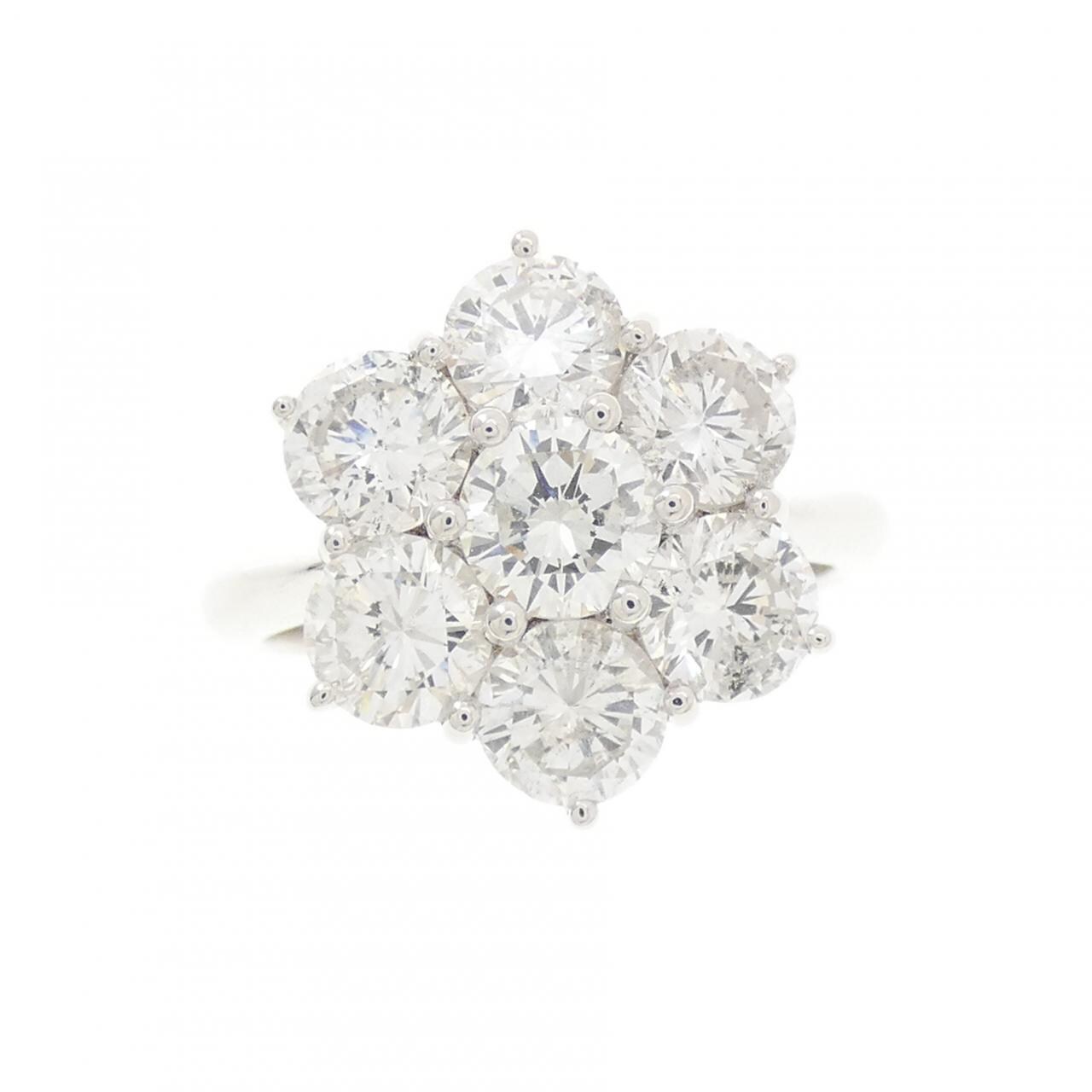 750WG フラワー ダイヤモンド リング 3.06CT