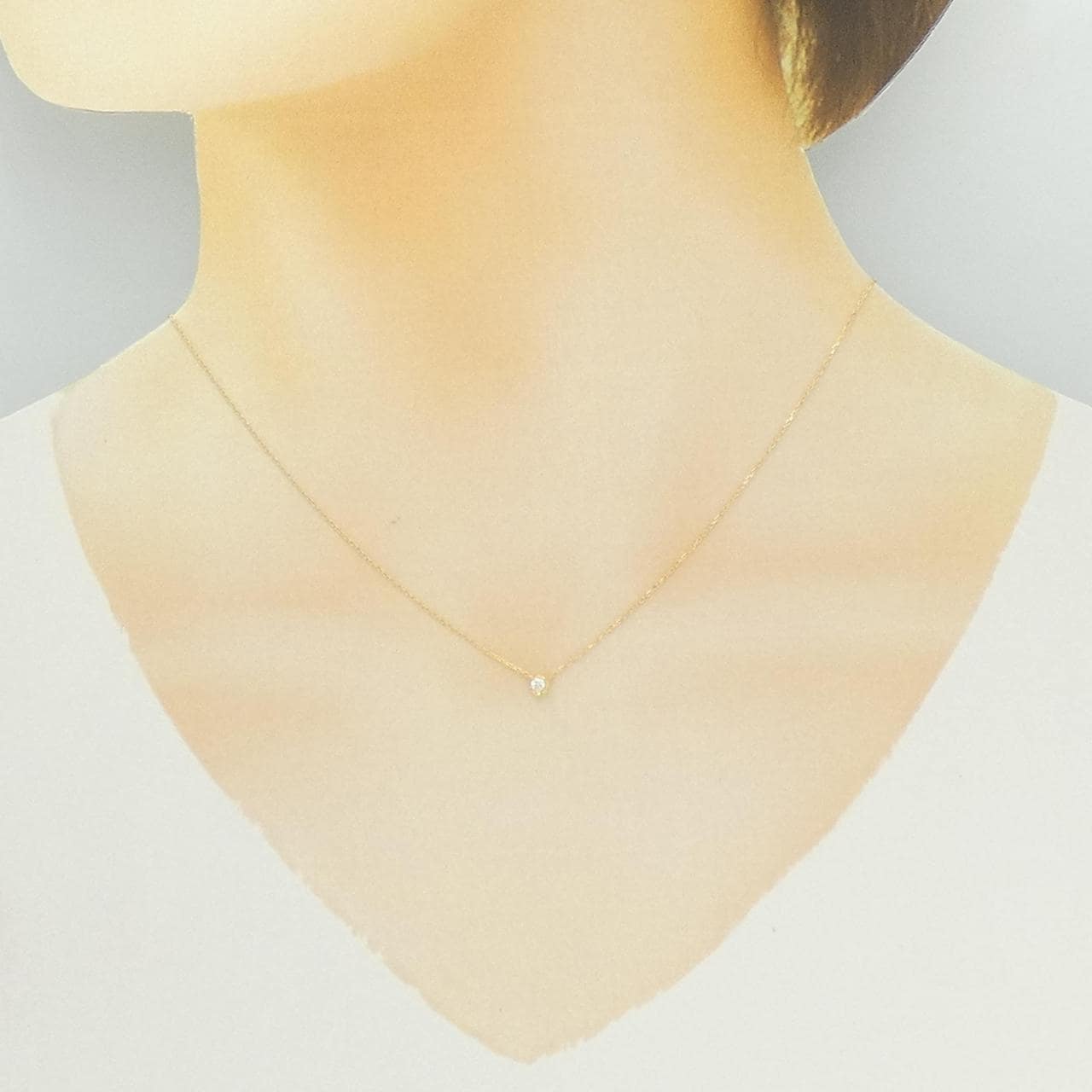 スタージュエリー ムーンセッティング ネックレス 0.04CT