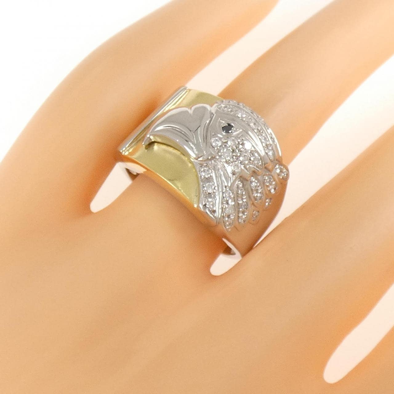 PT900/18KYG イーグル ダイヤモンド リング 0.27CT
