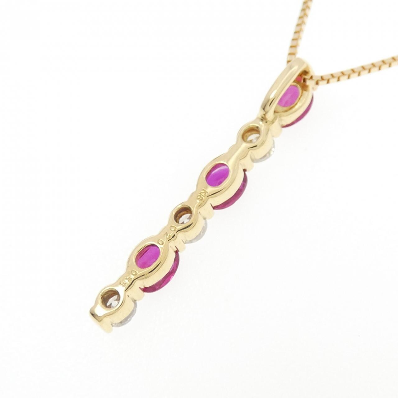 K18YG ルビー ネックレス 0.55CT
