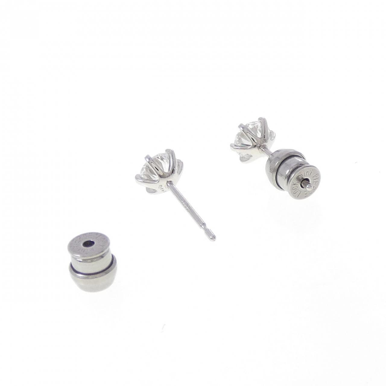 【リメイク】PT900/ST ダイヤモンド ピアス 0.407CT 0.416CT F VS1-2 VG-G