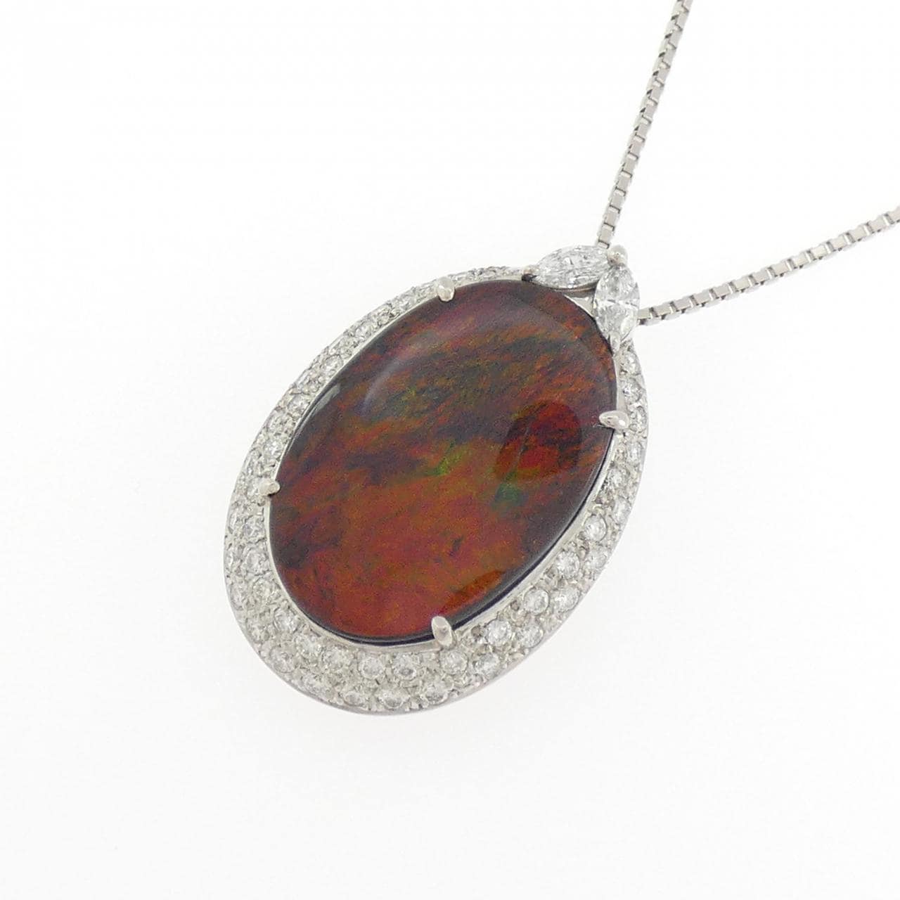 PT900/PT850 ブラックオパール ネックレス 9.42CT