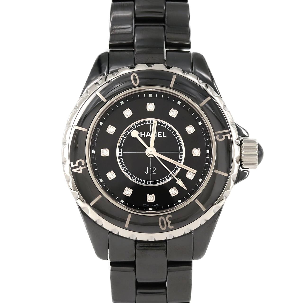 シャネル J12 33mmセラミック･12P H1625 セラミック クォーツ