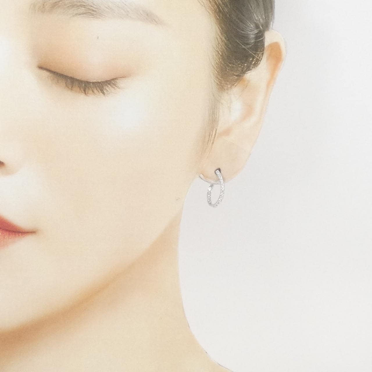 K18WG ダイヤモンド ピアス 0.26CT