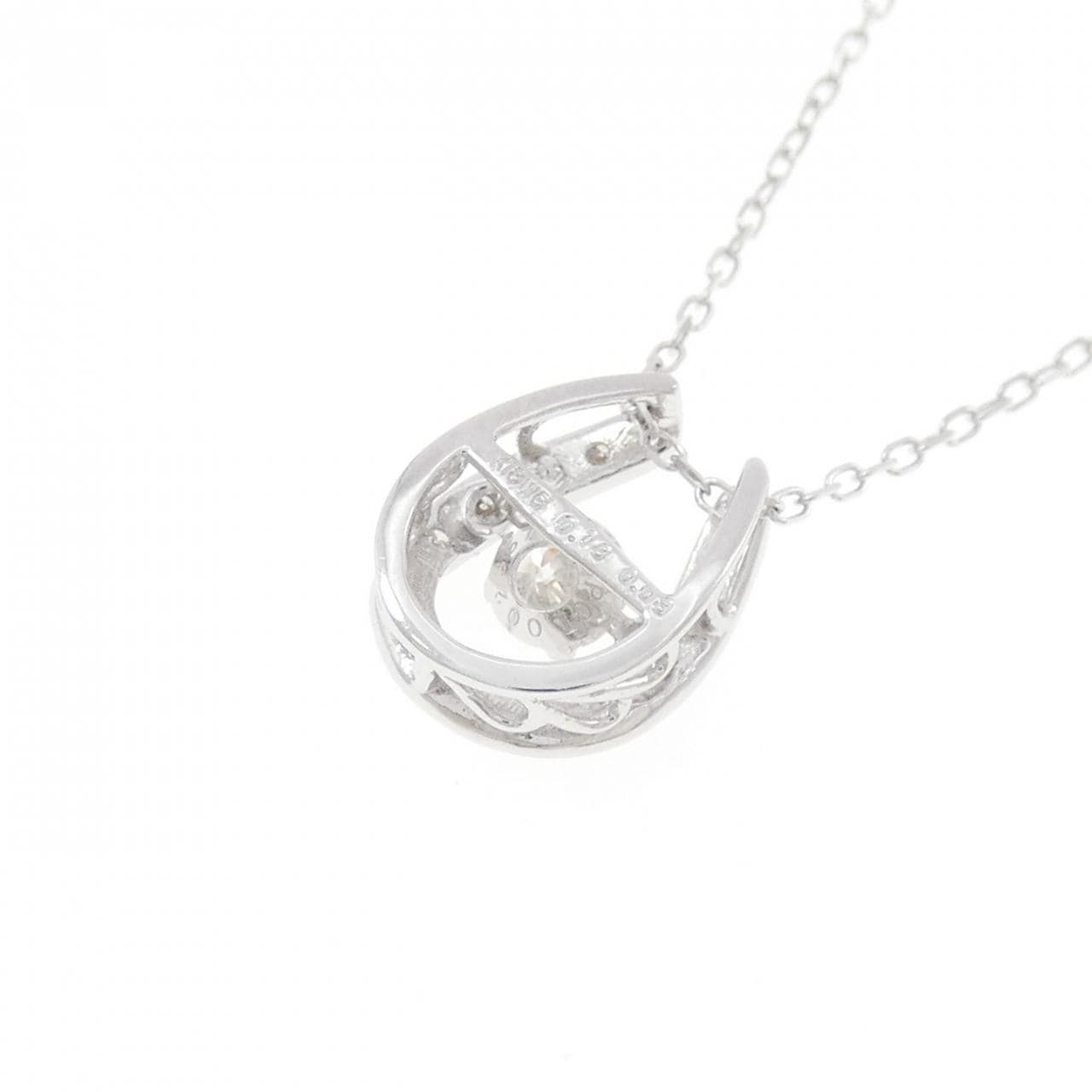 K18WG ダイヤモンド ネックレス 0.18CT