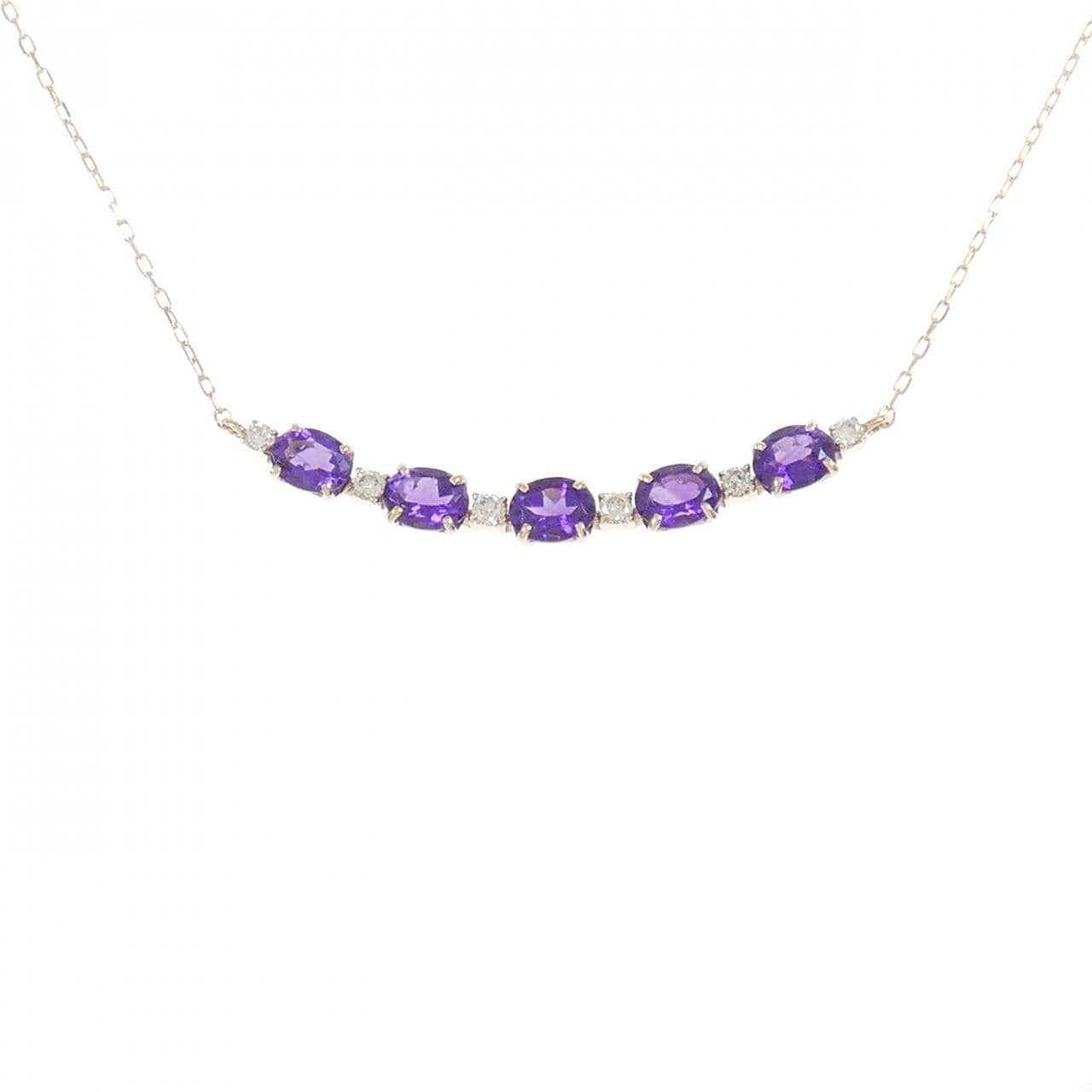 [BRAND NEW] K18PG Amethyst Necklace 0.78CT