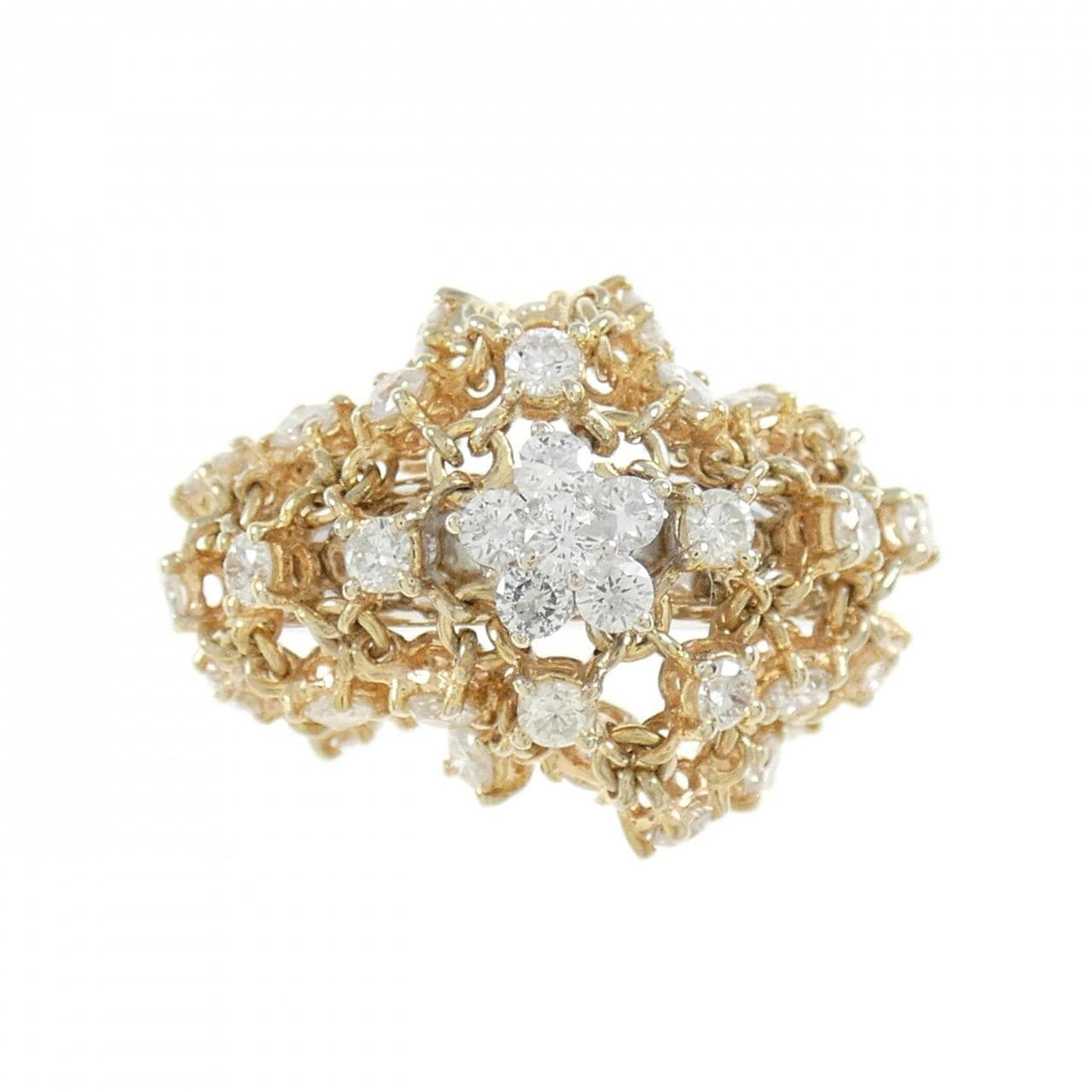 750WG/750YG Flower Diamond Ring 1.78CT