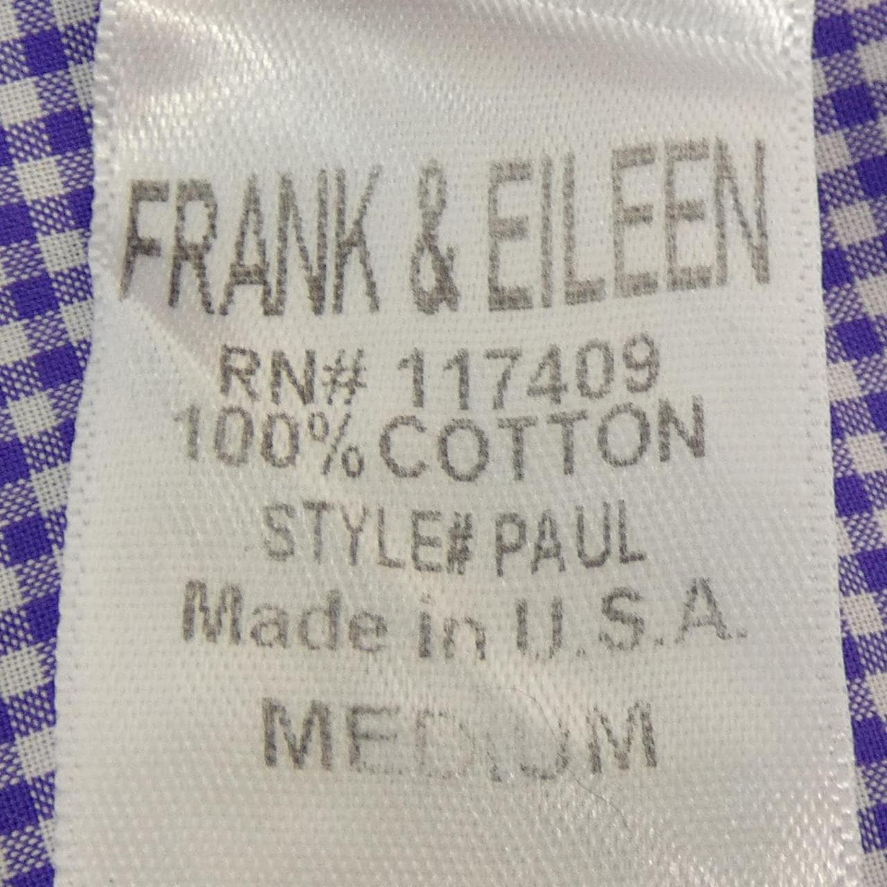 フランクアンドアイリーン FRANK&EILEEN シャツ