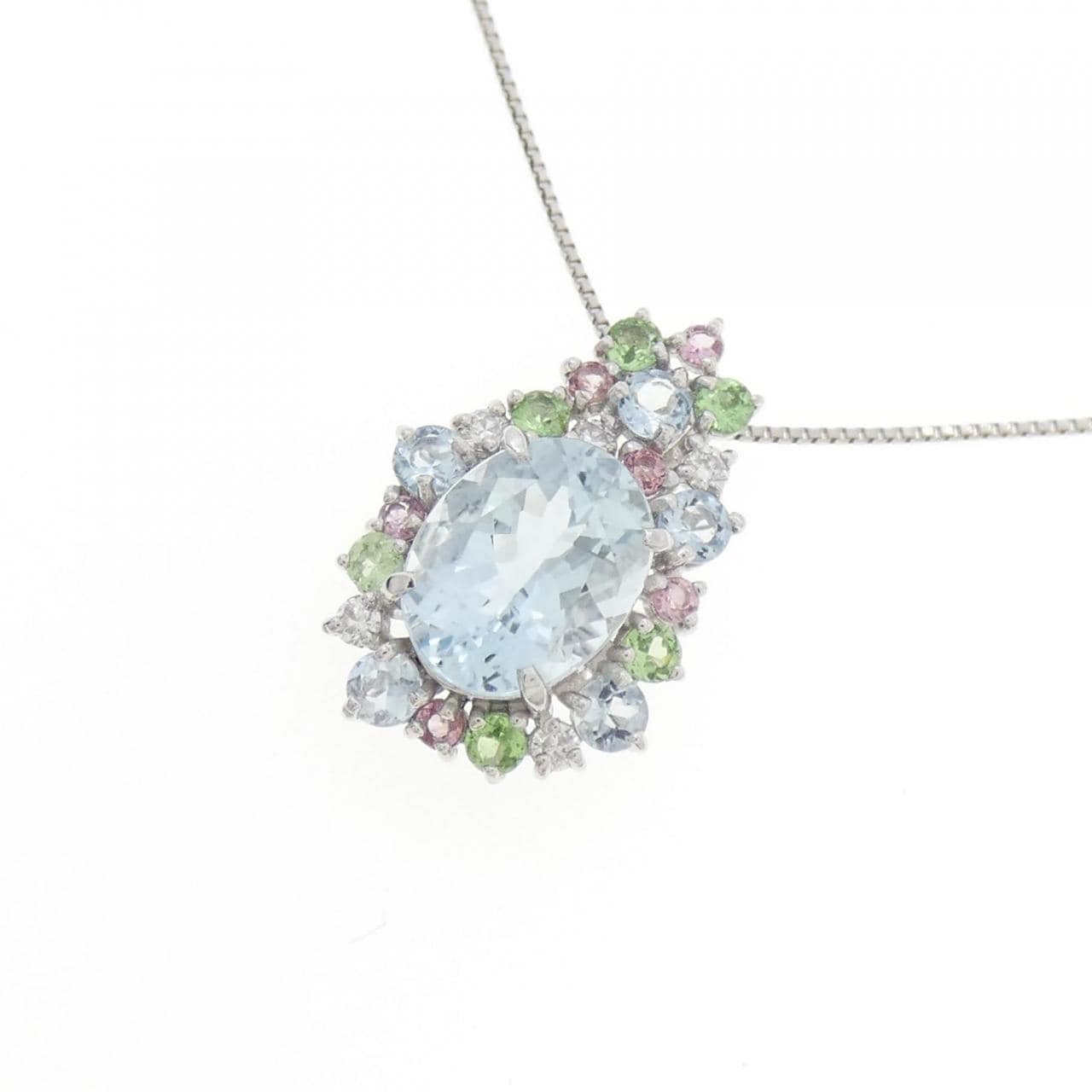 [BRAND NEW] PT Aquamarine Necklace 1.70CT