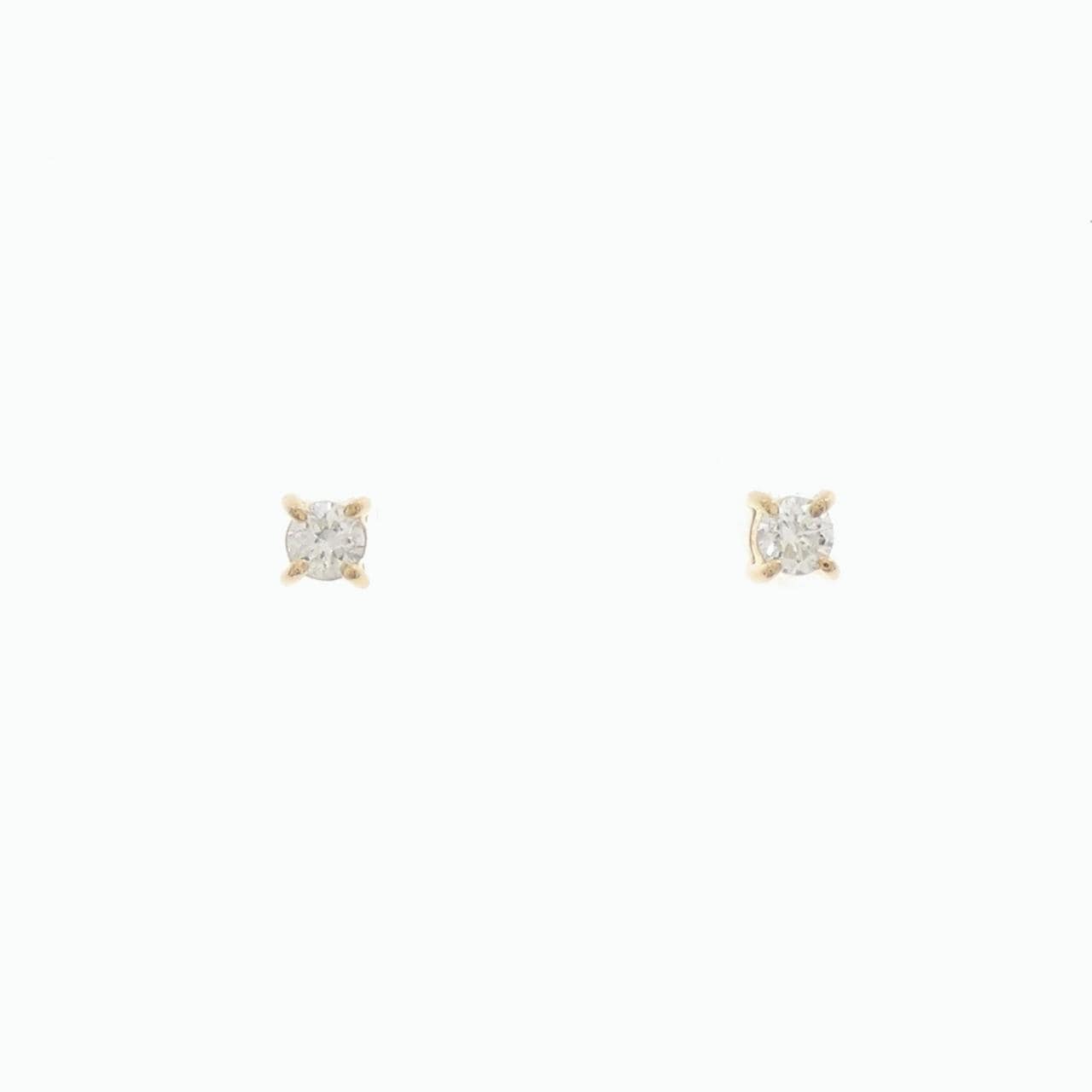 [Remake] K18YG solitaire Diamond earrings 0.10CT