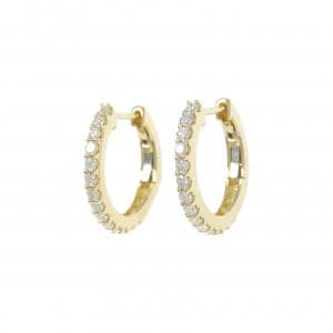 【新品】K18YG フープ ダイヤモンド ピアス 0.40CT