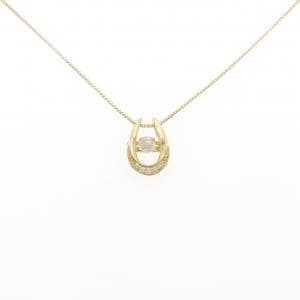 K18YG ホースシュー ダイヤモンド ネックレス 0.12CT
