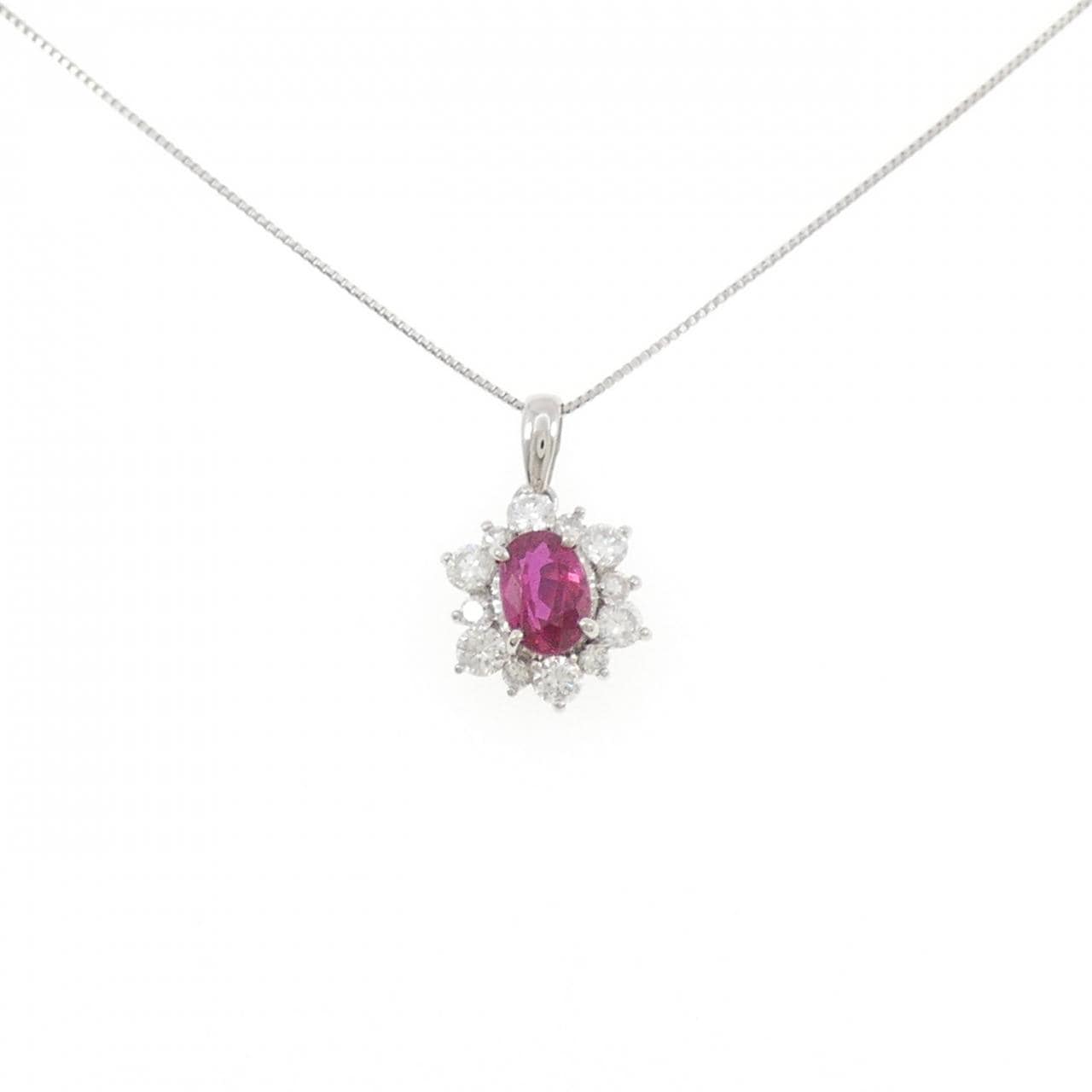PT900/PT850 ルビー ネックレス
