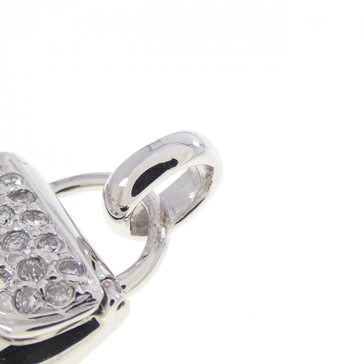 K18WG バッグ ダイヤモンド ペンダント 0.04CT