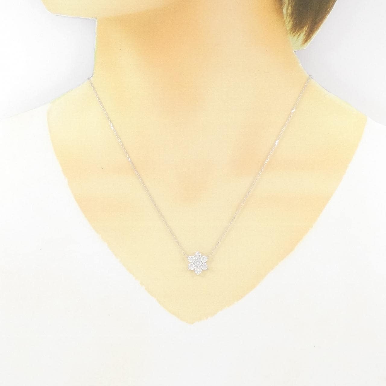 PT フラワー ダイヤモンド ネックレス 1.08CT