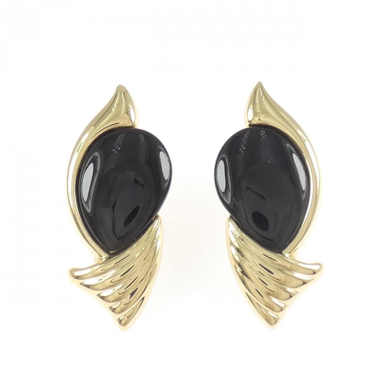 K18YG オニキス ピアス