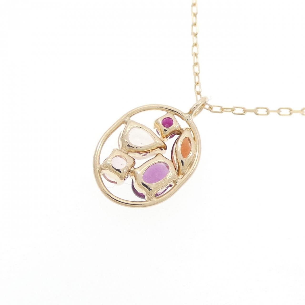 K10YG カラーストーン ネックレス