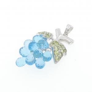 K18WG グレープ ブルートパーズ ペンダント 8.98CT