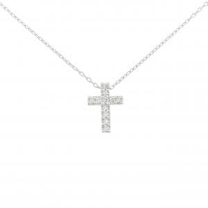 K18WG クロス ダイヤモンド ネックレス 0.09CT