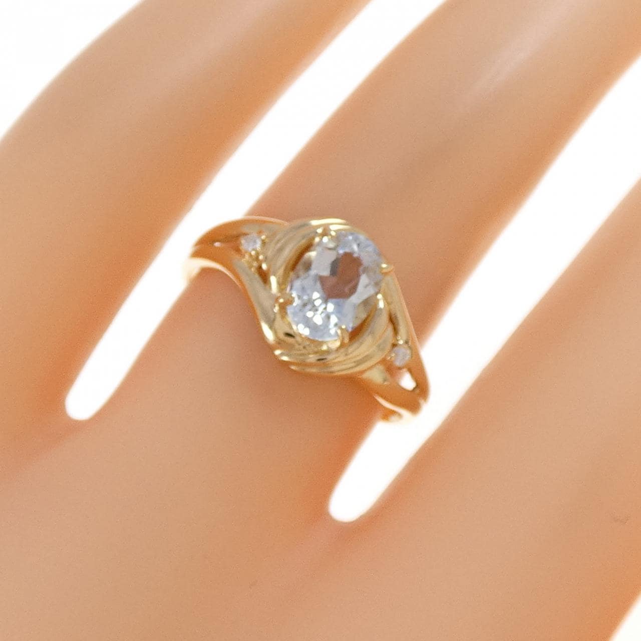 K18YG アクアマリン リング