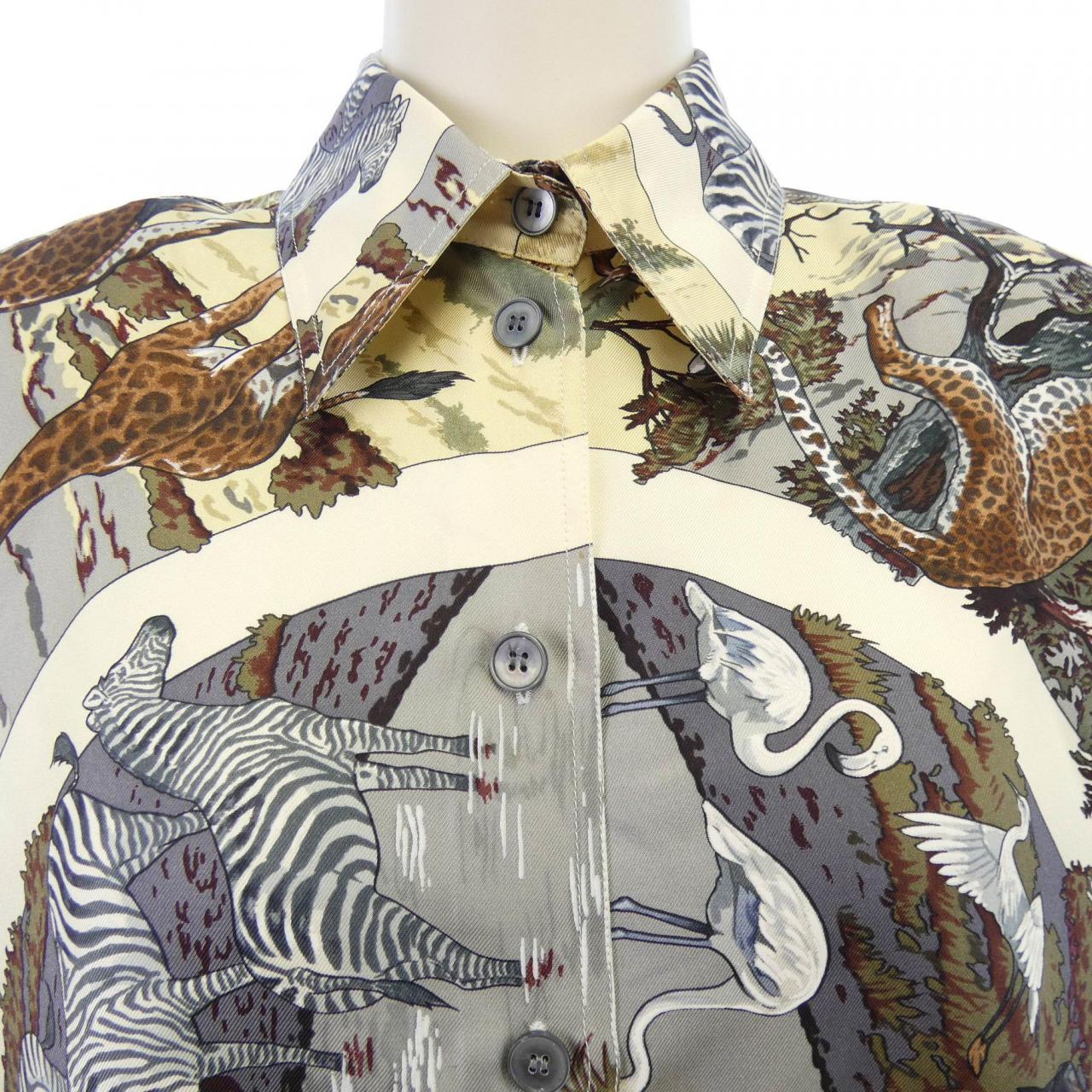 【ヴィンテージ】エルメス HERMES TANZANIA ツイルレーヌ. シャツ